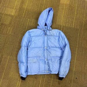 Vintage Puffer Down Jacket Mens Medium Blue‎ 1970s David Reid